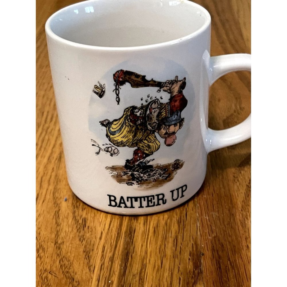 Vintage 1984 Gary Patterson " Batter Up" Novelty Mug Cup